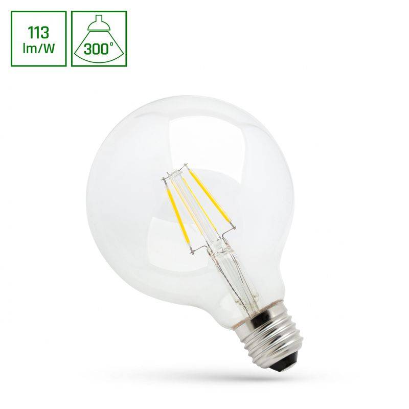 Spectrum LED Globelamp G80 E27 Helder - 4W 450lm 2700K - Warmwit - Vervangt 38W