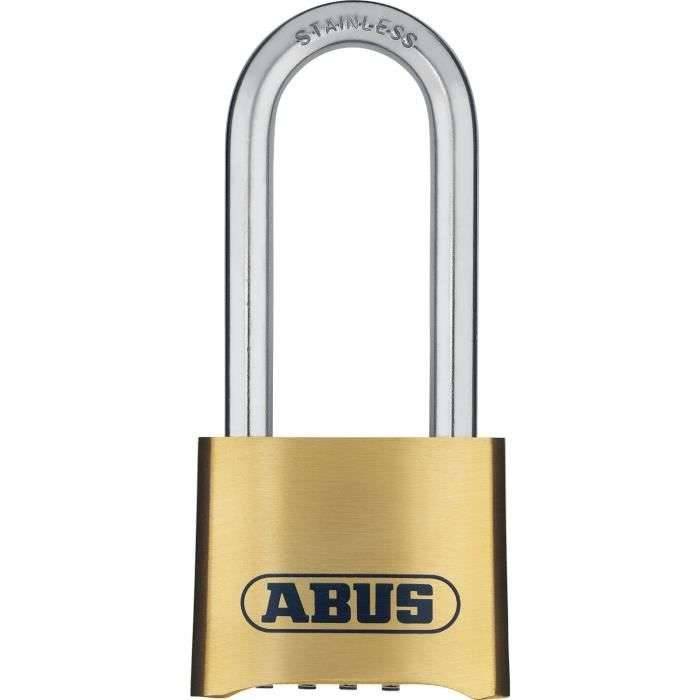 Combinatiehangslot - ABUS - 180IB/50HB63 B/DFNLI - Gesmeed messing huis - Roestvrijstalen handgreep - Numerieke code-0