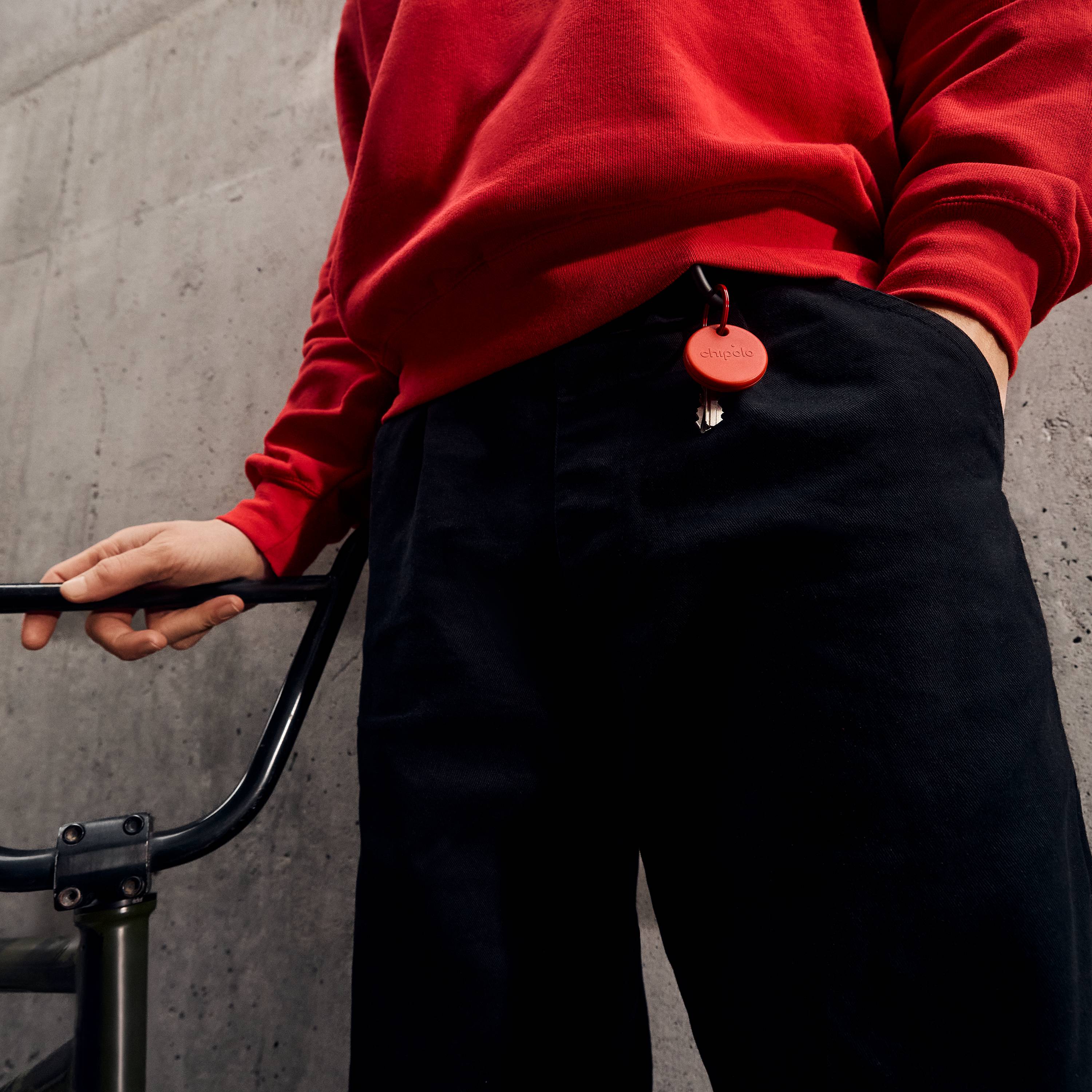 Chipolo POP Tracking Tag Rood Bluetooth Tracker voor Apple Find My & Google Find Hub IP55-1