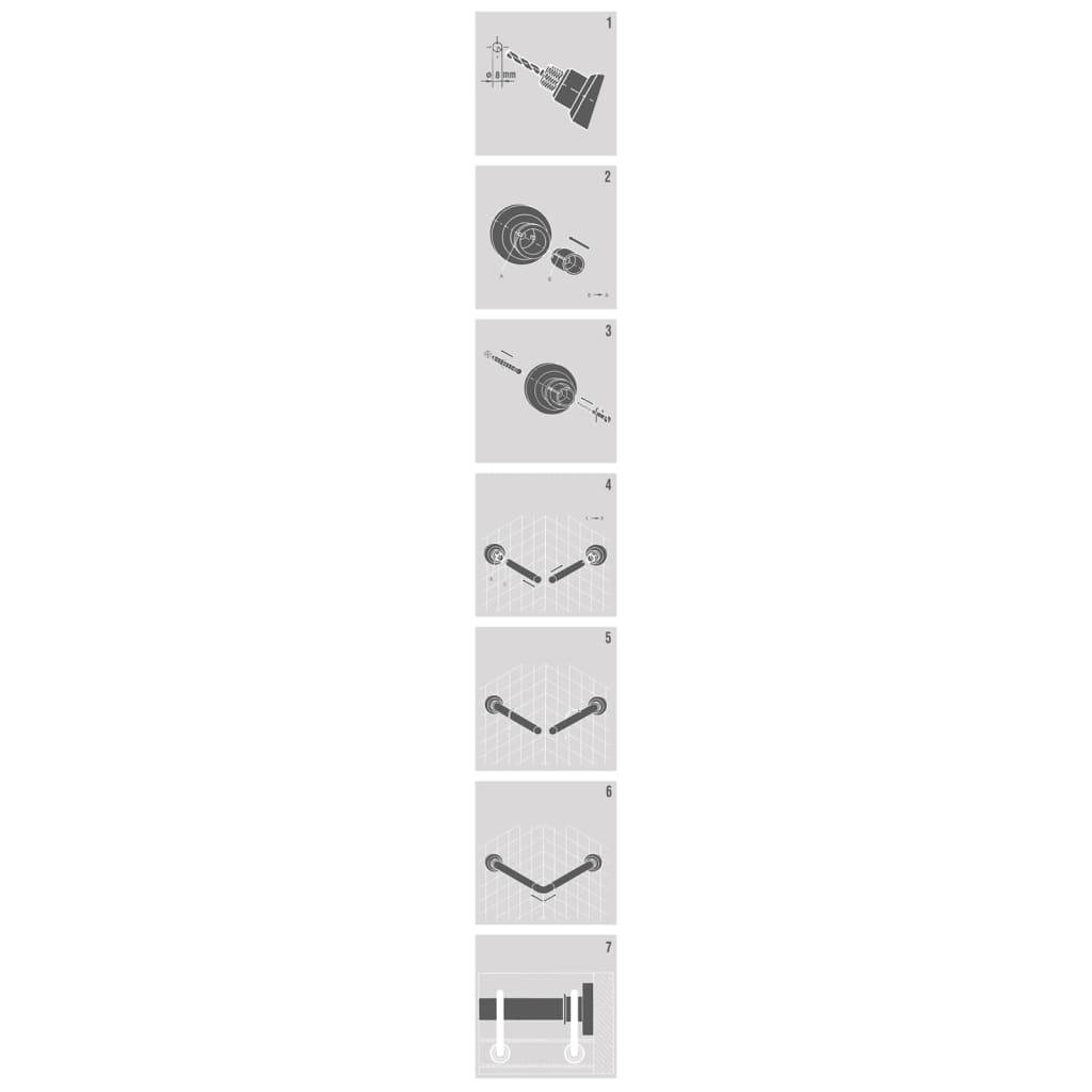 Sealskin Hoekdouchegordijnstang 90x90 cm wit-3