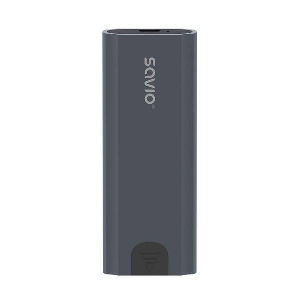 Savio M.2 SSD NVMe externe schijfbehuizing, USB-C 3.1, AK-67, grijs