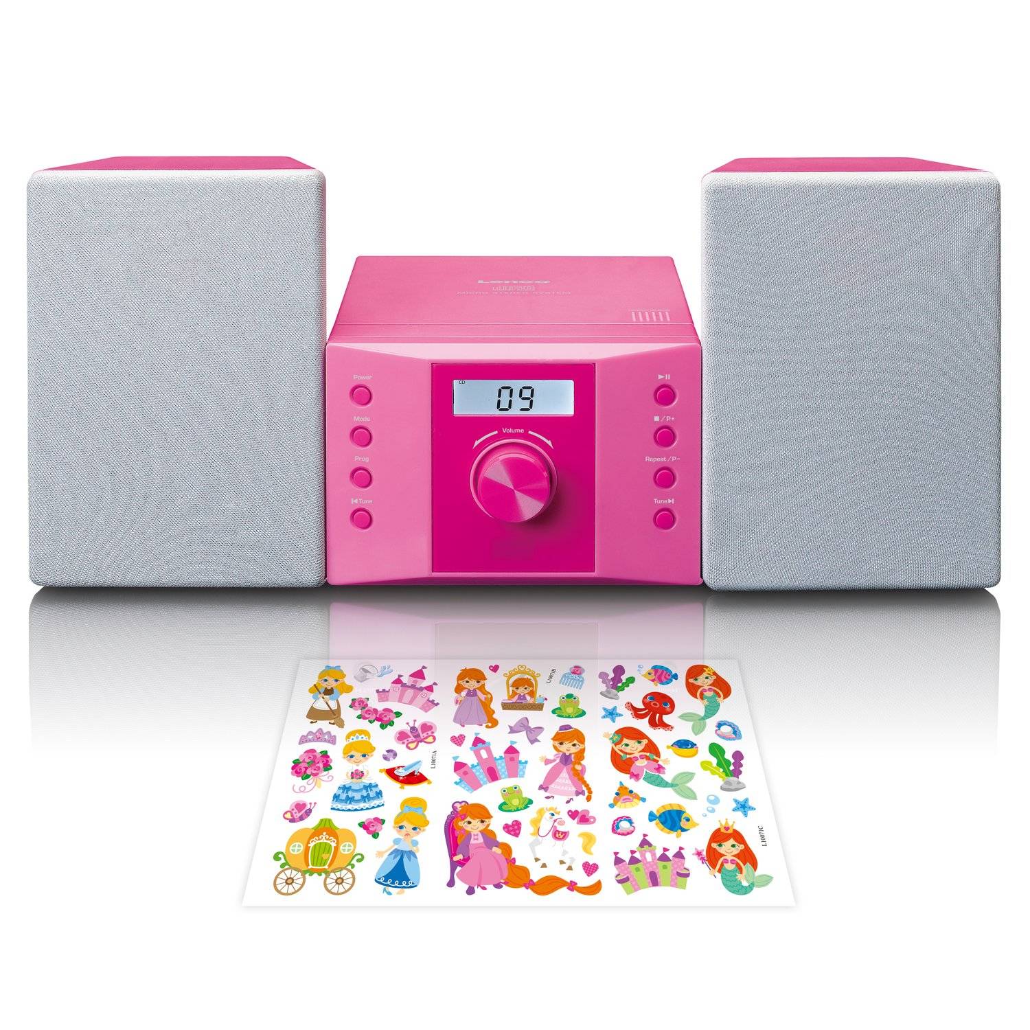 Lenco MC-013PK - Digital - FM - Spieler - CD,CD-R,CD-RW - Abspielen/Pause - Skip down - Skip up - Stopp - Vorderseite (-0