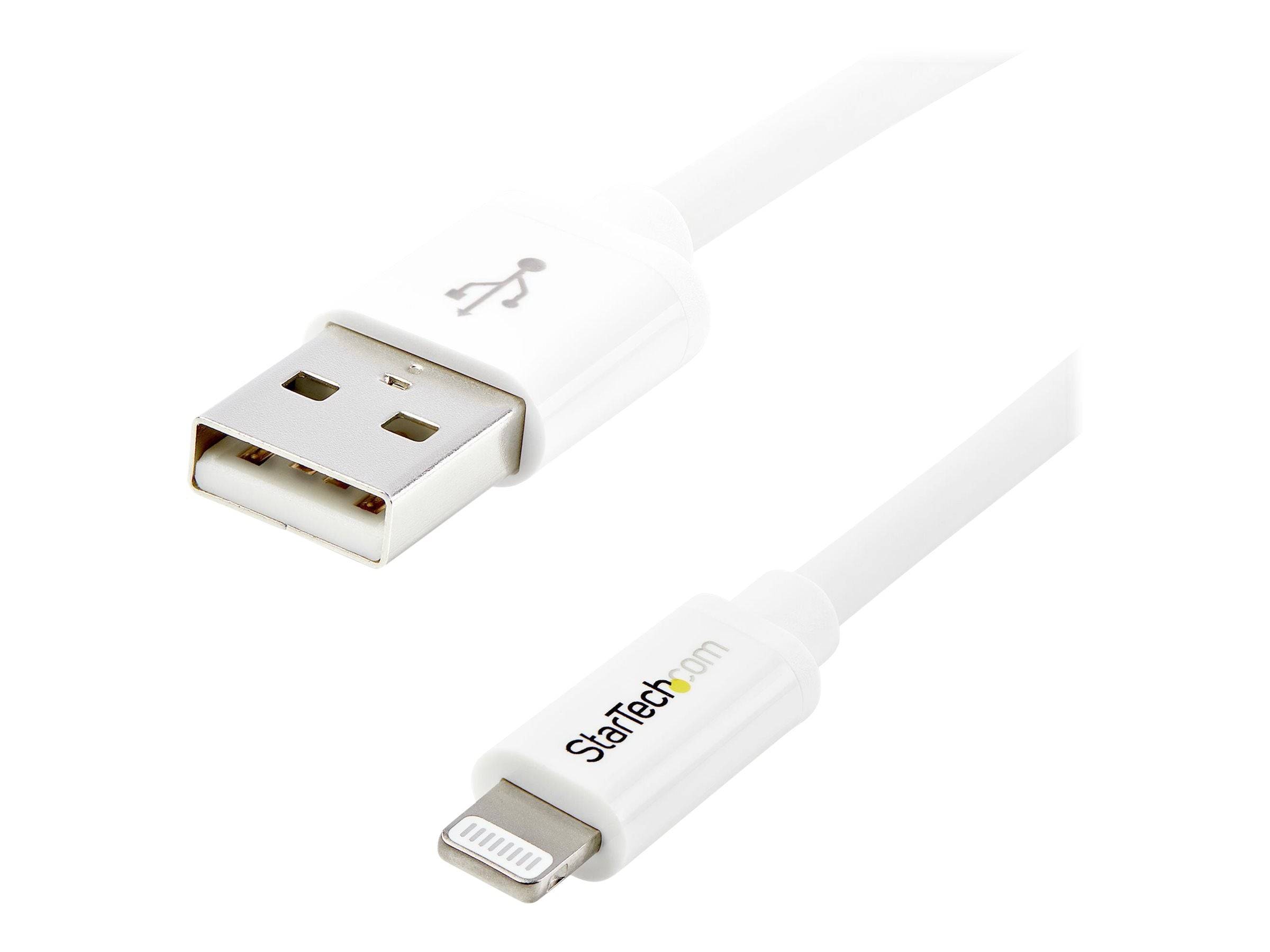 StarTech.com 1 m witte Apple 8-polige Lightning-connector-naar-USB-kabel voor iPhone / iPod / iPad - Cable for iPad, iPh-0