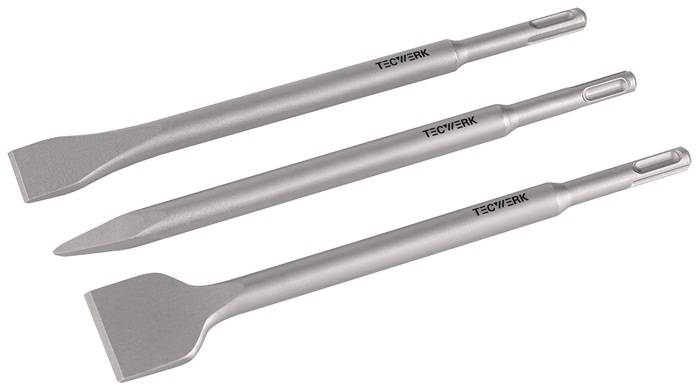 Set insteekgereedschap SDS-plus 3-delig in kunststofbox lengte 250 mm KU-box TW-1