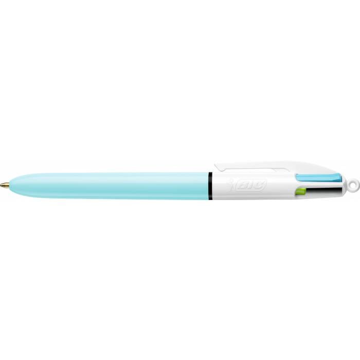 BIC 3086123192805 BIC - Colours Fun 4-kleurenbalpen, medium, pastel inktkleuren, lichaam pastelblauw-2