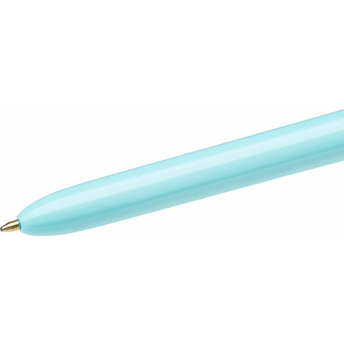 BIC 3086123192805 BIC - Colours Fun 4-kleurenbalpen, medium, pastel inktkleuren, lichaam pastelblauw-3