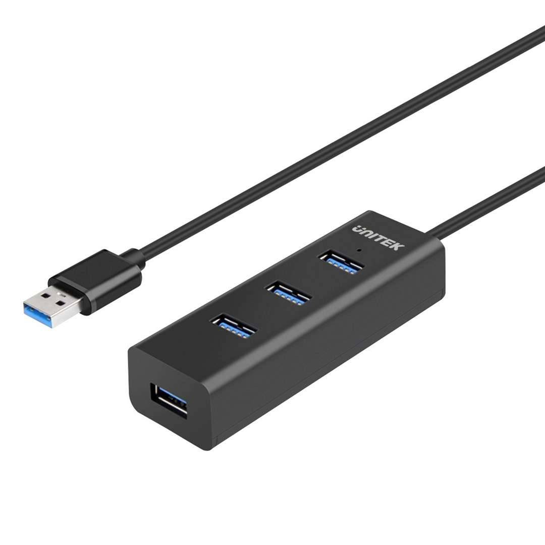 UTK UNITEK Y-3089 interface hub USB 3.2 Gen 1 (3.1 Gen 1) Type-A 5000 Mbit/s Zwart-0