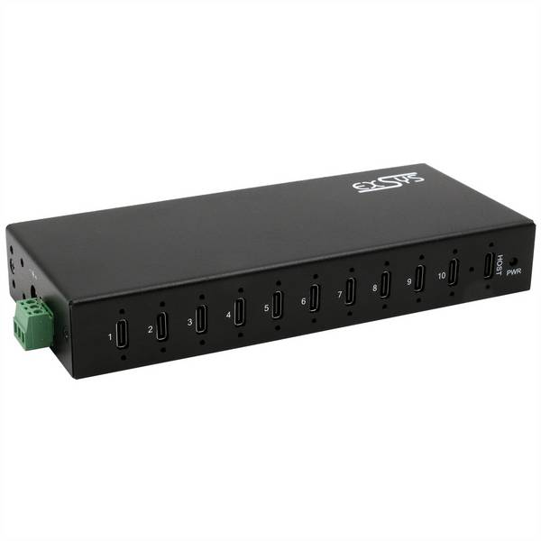 EXSYS EX-12270HMS 10-poorts USB 3.2 Gen 2 metalen HUB, met 10x USB C aansluitingen