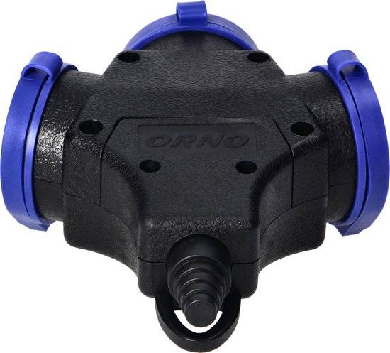 Stekkerdoos voor buiten - Robuuste verdeelstekker - Stekkerblok Heavy-Duty 3-Voudig - Tuinstopcontact - IP44 - Zwart-2