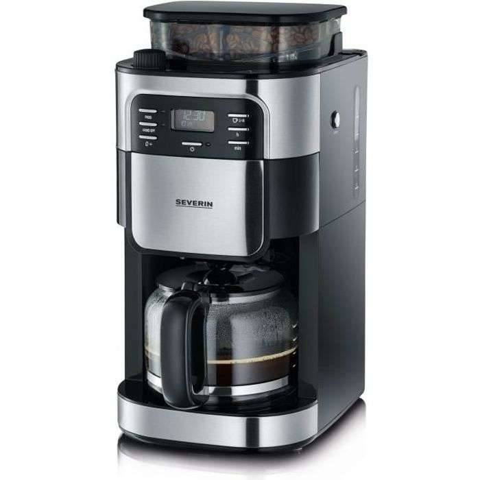 SEVERIN 4810 Koffiefilter met geïntegreerde molen - Zwart en roestvrij staal - 1000W - 1,4 L-0