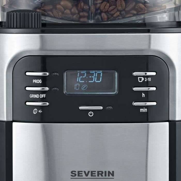 SEVERIN 4810 Koffiefilter met geïntegreerde molen - Zwart en roestvrij staal - 1000W - 1,4 L-2