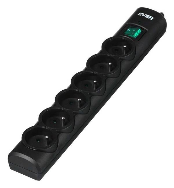 Ever Optima 3m Zwart 6 AC-uitgang(en) 250 V