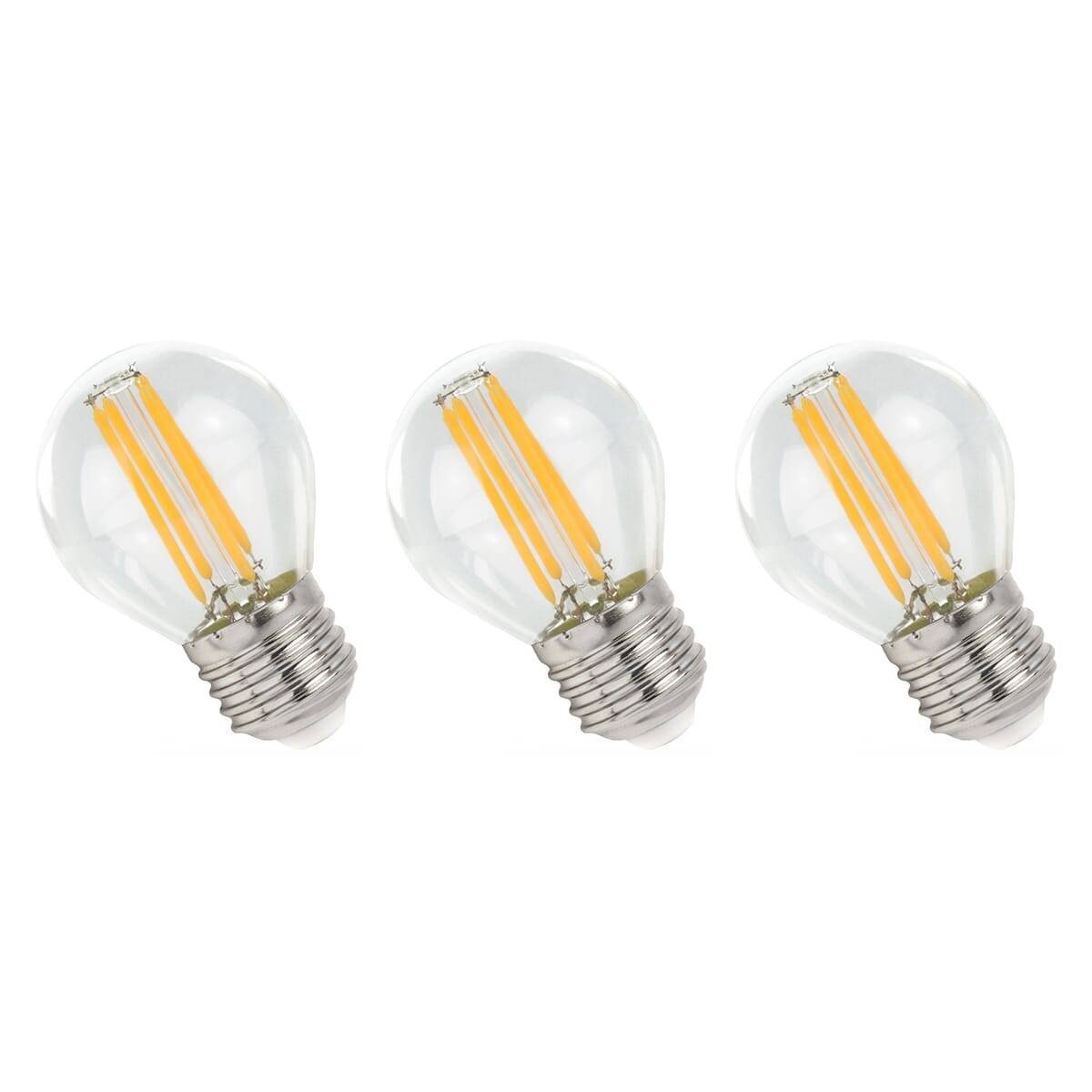 Spectrum LED Kogellamp P45 E27 Helder - 4W 500lm 2700K - Warmwit - Vervangt 41W - 3 stuks