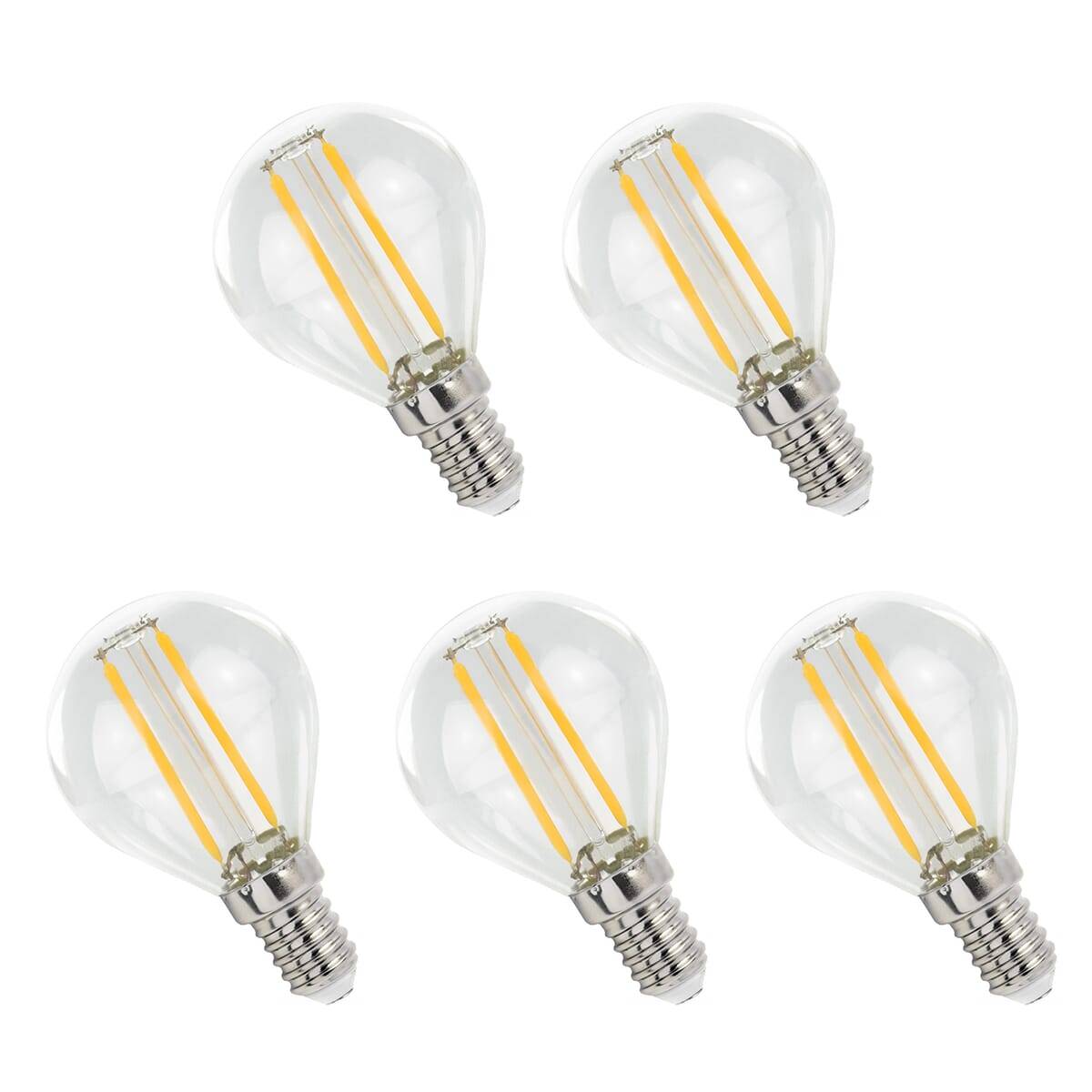 Spectrum LED Kogellamp P45 E14 Helder - 1W 110lm 4000K - Neutraalwit - Vervangt 10W - 5 stuks-0