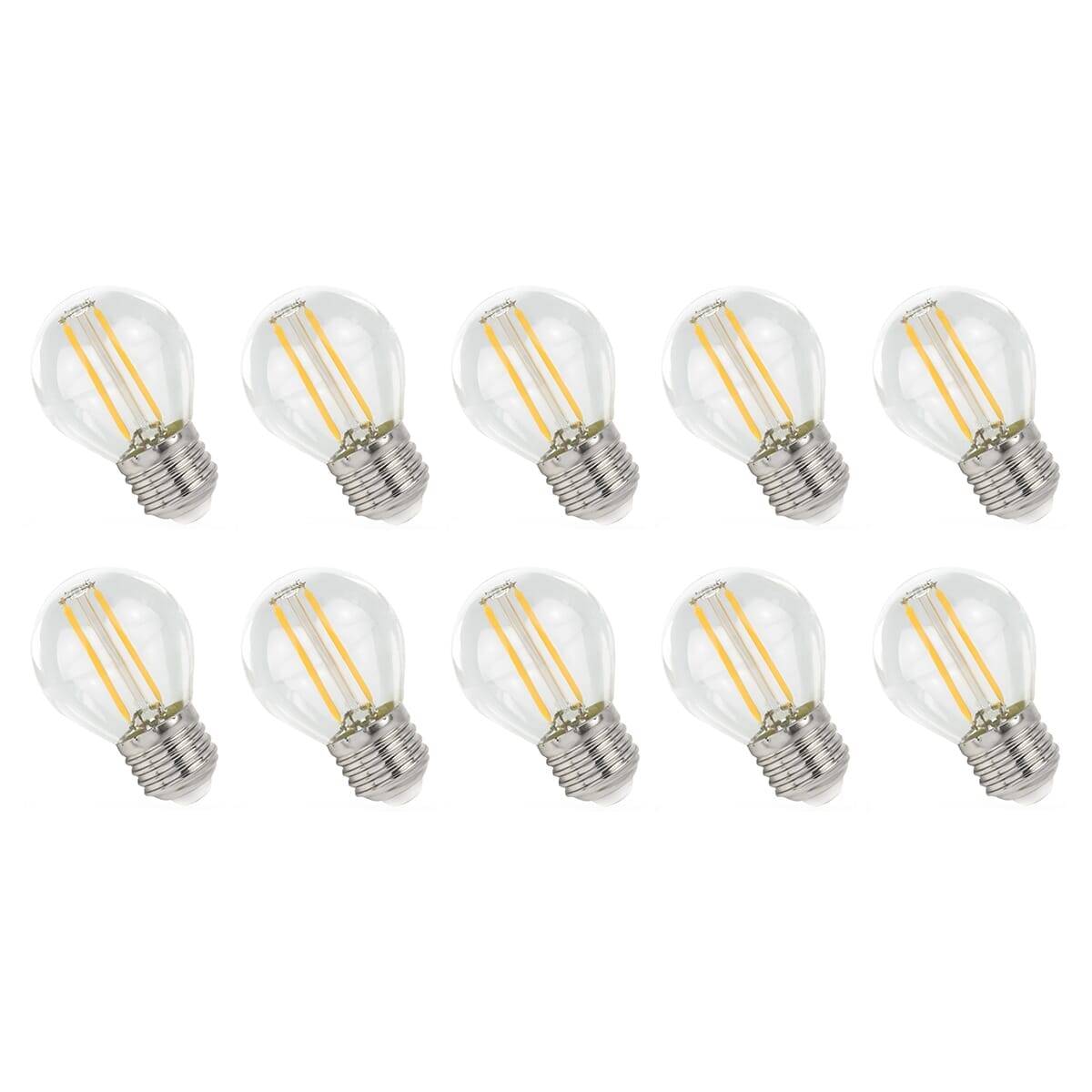 Spectrum LED Kogellamp P45 E27 Helder - 1W 100lm 2700K - Warmwit - Vervangt 10W - 10 stuks