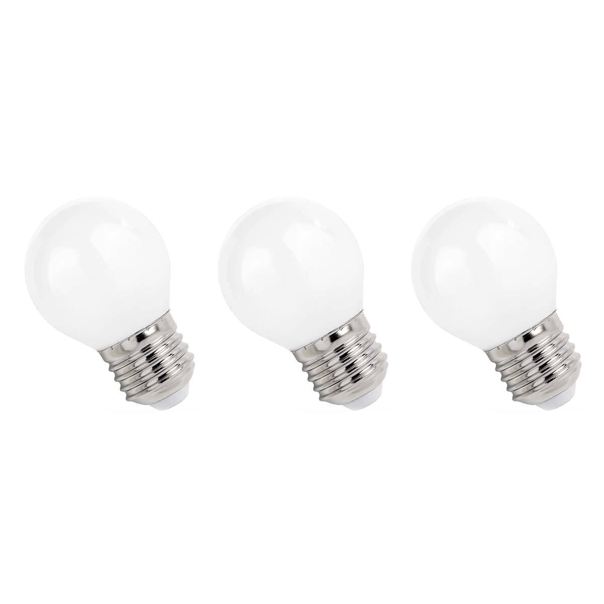 Spectrum LED Kogellamp P45 E27 Mat - 1W 100lm 4000K - Neutraalwit - Vervangt 10W - 3 stuks