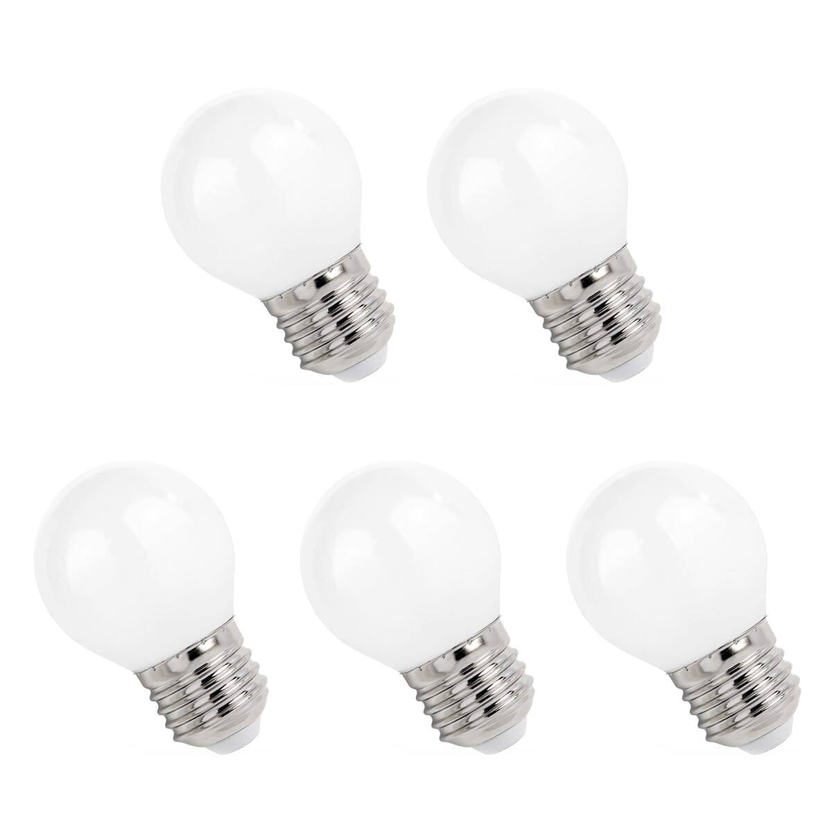 Spectrum LED Kogellamp P45 E27 Mat - 1W 100lm 4000K - Neutraalwit - Vervangt 10W - 5 stuks