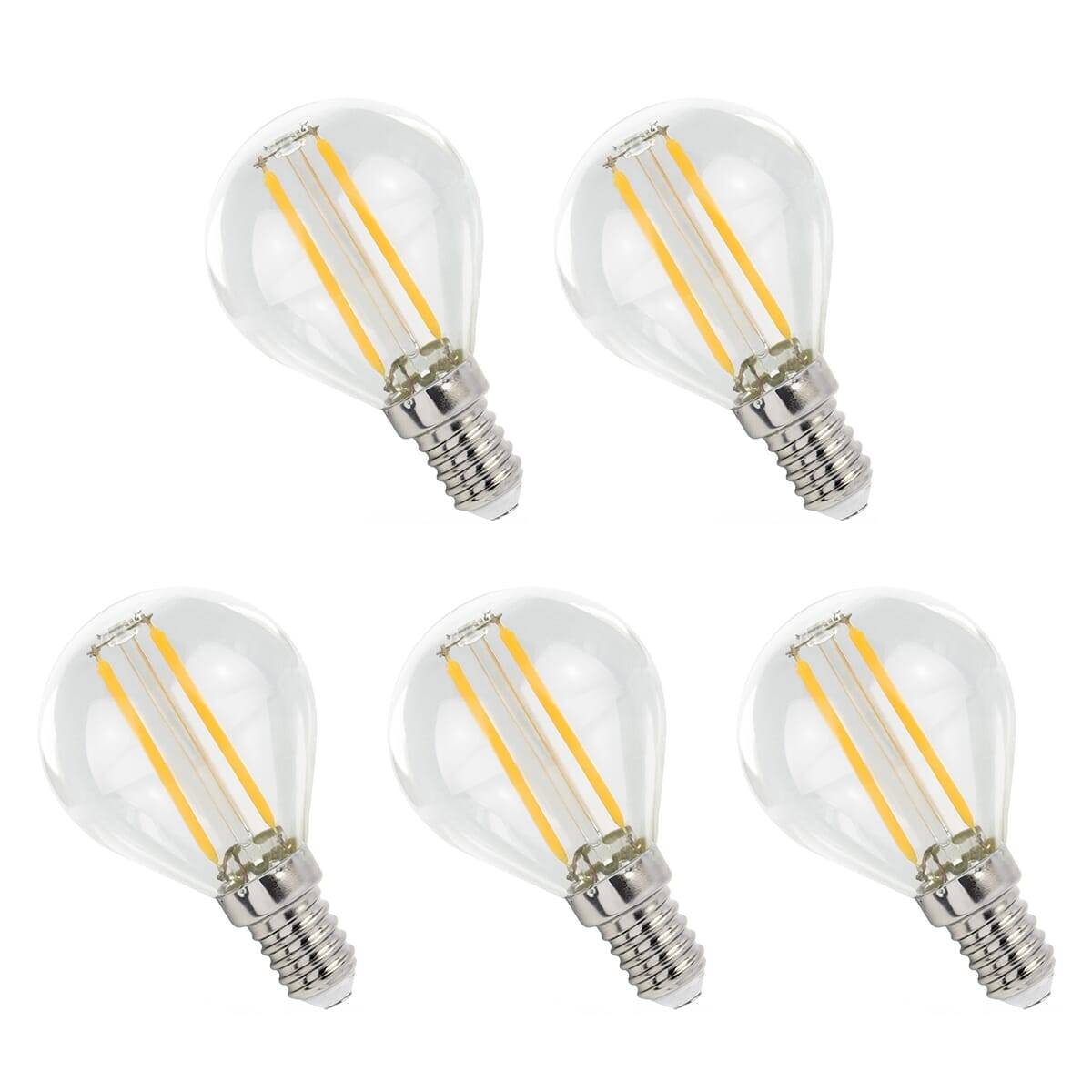 Spectrum LED Kogellamp P45 E14 Helder - 1W 100lm 2700K - Warmwit - Vervangt 10W - 5 stuks-0
