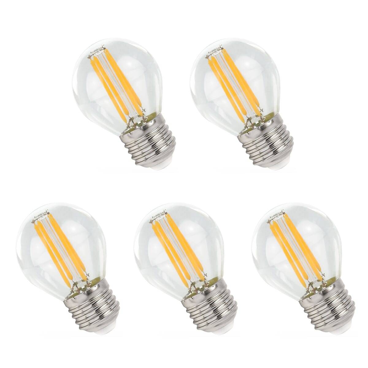 Spectrum LED Kogellamp P45 E27 Helder - 5.5W 660lm 2700K - Warmwit - Vervangt 53W - 5 stuks