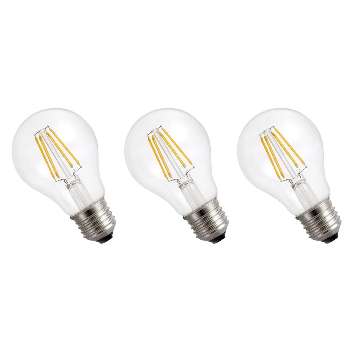Spectrum LED Peerlamp A60 E27 Helder - 6.8W 1450lm 4000K - Neutraalwit - Vervangt 94W - 3 stuks