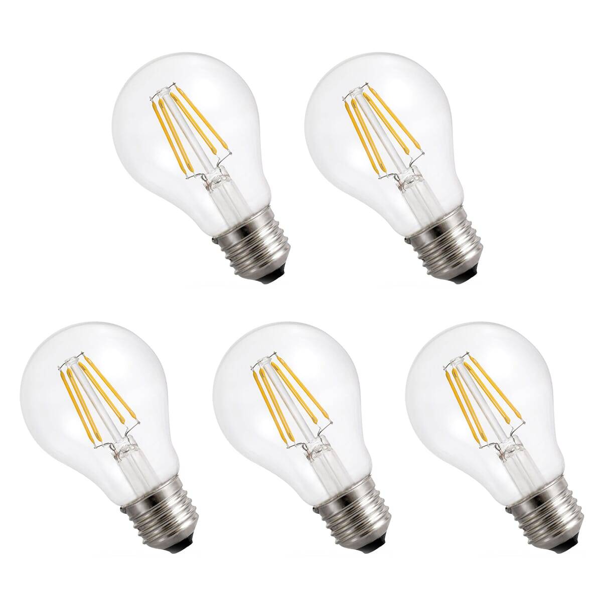 Spectrum LED Peerlamp A60 E27 Helder - 6.8W 1450lm 4000K - Neutraalwit - Vervangt 94W - 5 stuks