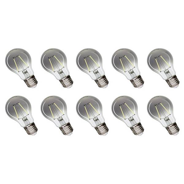 Spectrum LED Peerlamp A60 E27 Rookglas - 2.5W 150lm 4000K - Neutraalwit - Vervangt 16W - 10 stuks