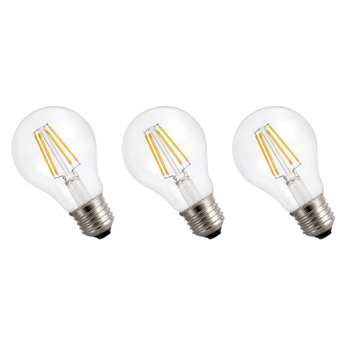 Spectrum LED Peerlamp A60 E27 Helder - 3.8W 806lm 3000K - Warmwit - Vervangt 60W - 3 stuks
