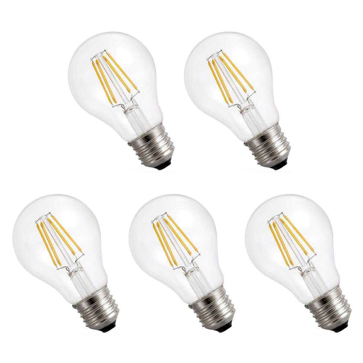 Spectrum LED Peerlamp A60 E27 Helder - 6.8W 1450lm 6000K - Koudwit - Vervangt 94W - 5 stuks