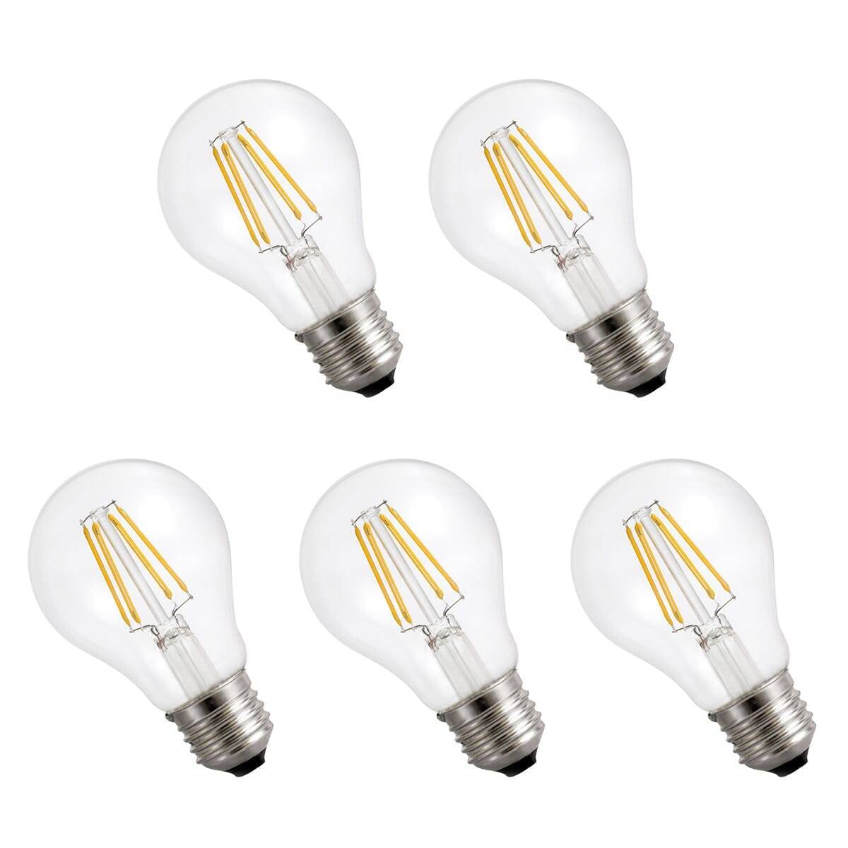 Spectrum LED Peerlamp A60 E27 Helder - 8.5W 1100lm 2700K - Warmwit - Vervangt 77W - 5 stuks