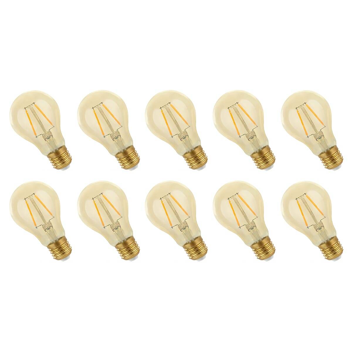 Spectrum LED Peerlamp A60 E27 Goudkleurig - 4.9W 490lm 2400K - Warmwit - Vervangt 41W - 10 stuks