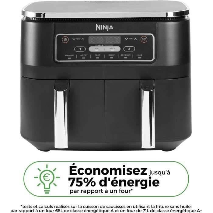 NINJA FOODI AF300EU - Olievrije friteuse met twee zones - Sync, Match-functies - 6 kookmodi - 7,6 L - 2400W-1