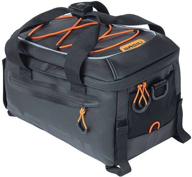 Bagagedragertas Basil Miles Tarpaulin 7 liter 32 x 20 x 20 cm - zwart/oranje-0