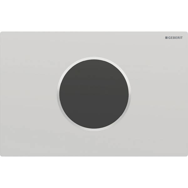 Geberit Sigma10 bed.plaat,1-toets,round,res12cm,IR,batt,match./gl/chr.