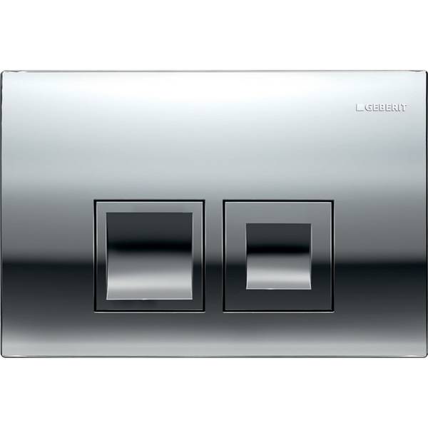 Geberit Delta25,bedieningsplaat,2-toets,square,glanschroom