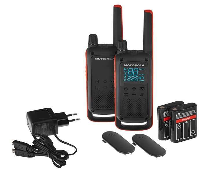 Motorola T82 Twin Pack twee-weg radio 16 kanalen Zwart, Oranje-0