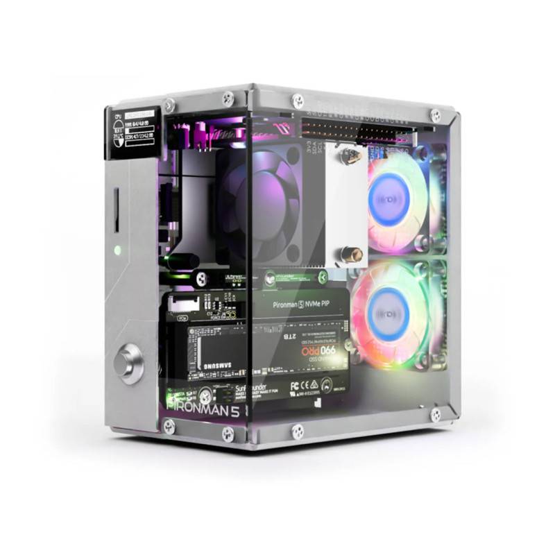 Pironman 5 - NVMe M.2 SSD PCIe - mini PC case voor Raspberry Pi 5-0