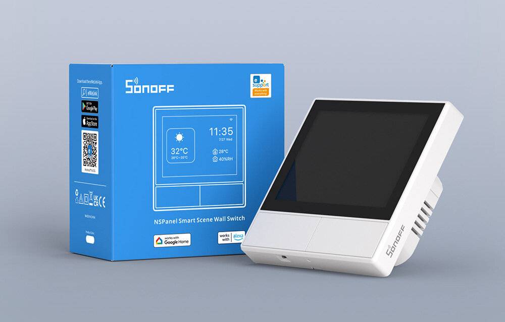 Bekroonde afbeelding voor Sonoff - NSPanel-EUW - Smart Scene Wall Switch Sonoff NSPanel (wit)