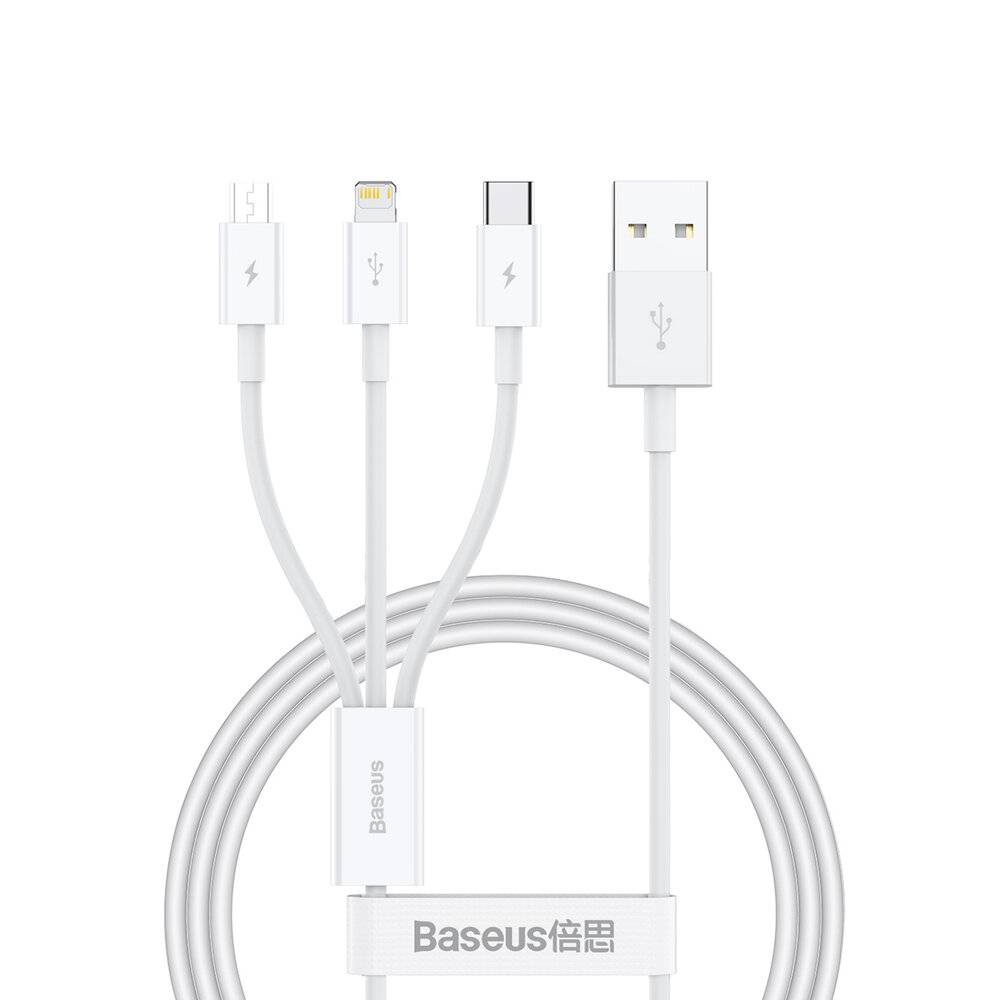 BASEUS P10320105221-01 Kabel; High Speed,USB 2.0; 0,5m; wit; 3,5A - 1 stuk-2