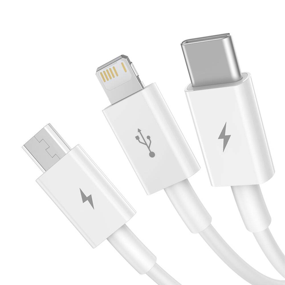 BASEUS P10320105221-01 Kabel; High Speed,USB 2.0; 0,5m; wit; 3,5A - 1 stuk-3