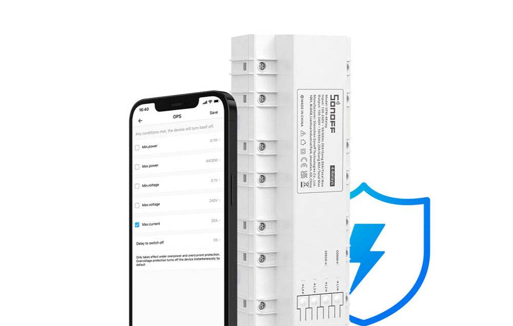 Bekroonde afbeelding voor Sonoff slimme schakelaar spm-4relay 69200757769806920075776980