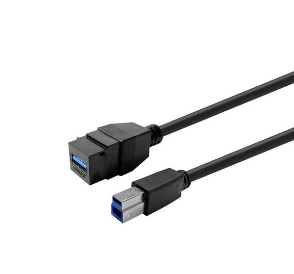 Vivolink Pro Keystone Zwart USB3.0 A-Vrouwelijk naar USB3.0 B-Vrouwelijk 2m