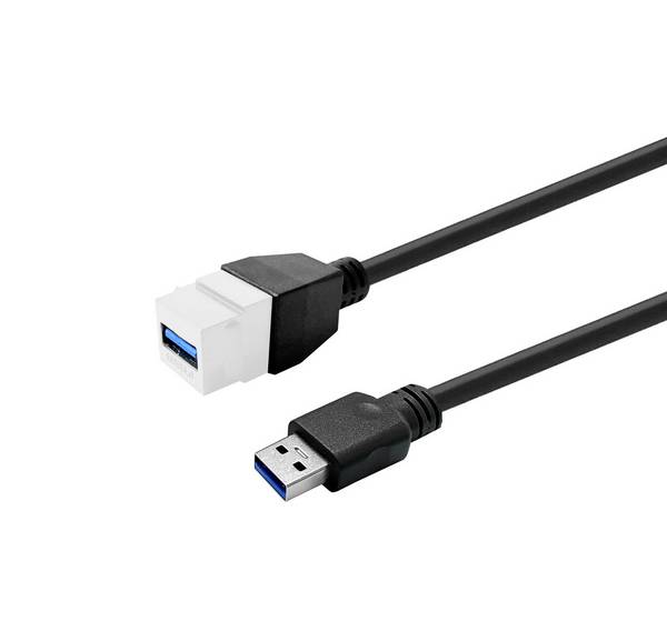 Vivolink Pro Keystone Witte USB3.0 A-Vrouwelijk naar USB3.0 A-Vrouwelijk 2m