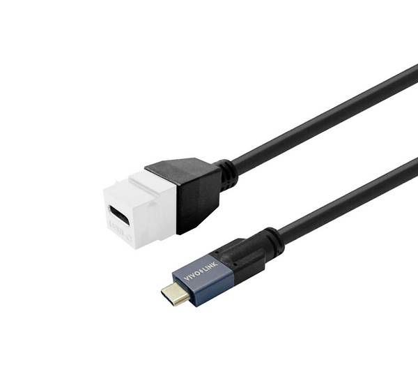 Vivolink Pro Keystone Witte USB-C indirect naar USB-C mannelijk 2m