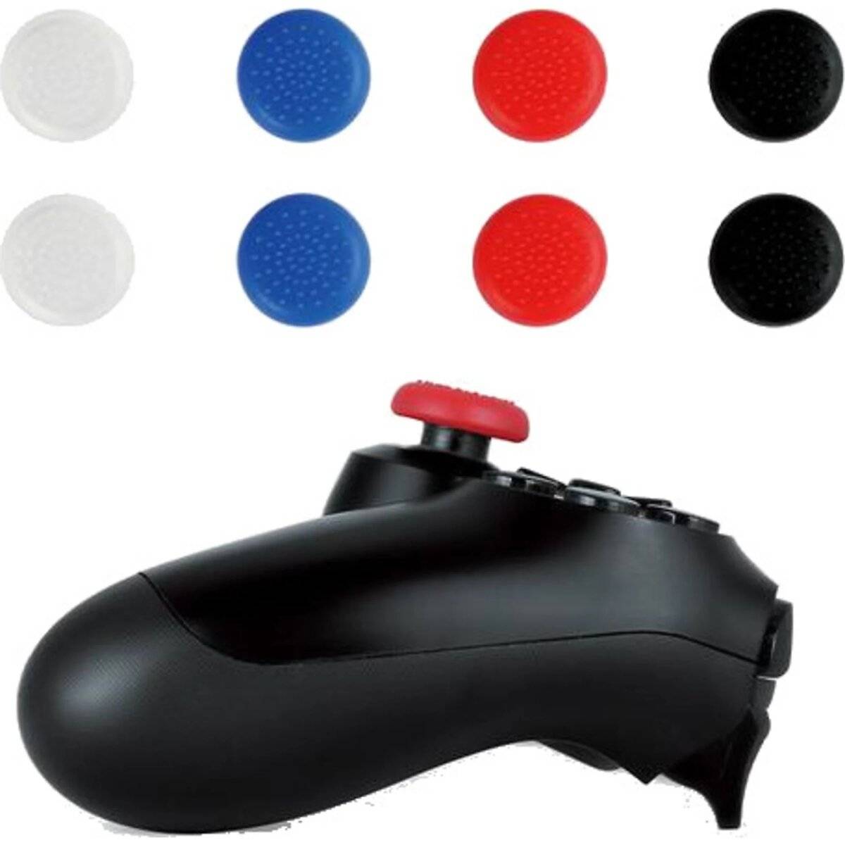 Qware Controller Caps Compatibel met PS4 Antislip Duimgrepen in 4 Kleuren (Set van 8)-1
