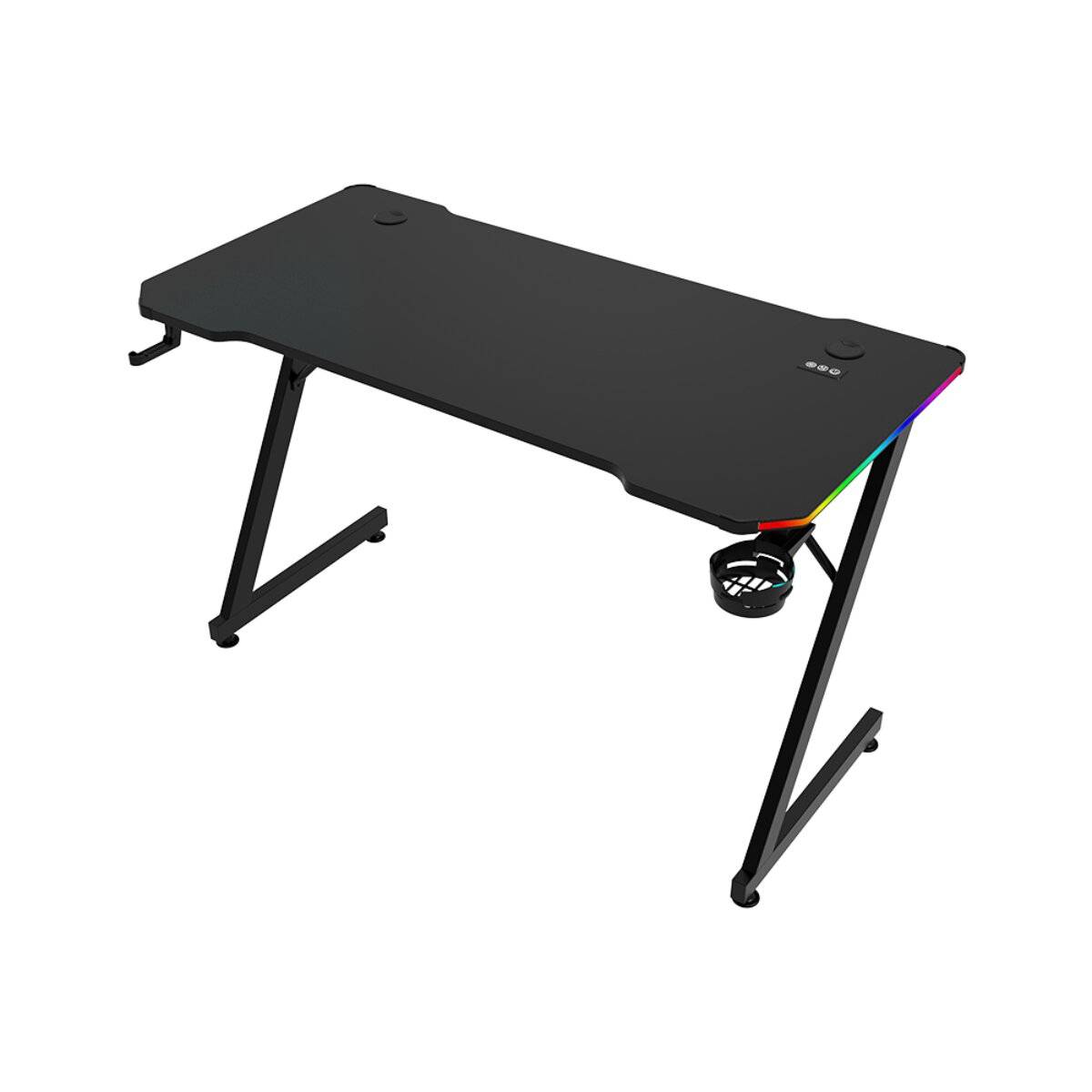 Qware Gamingtafel Durham Zwart RGB Bureau 120 cm met Touch Control-1