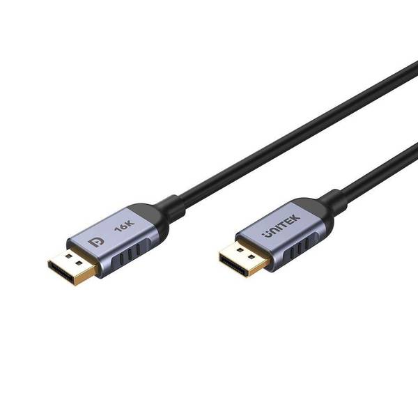 UTK UNITEK C1626GY01-1.5M DisplayPort kabel Zwart, Grijs
