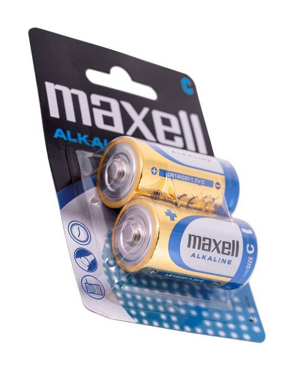 MAXELL alkalinebatterij LR14, 2 stuks.
