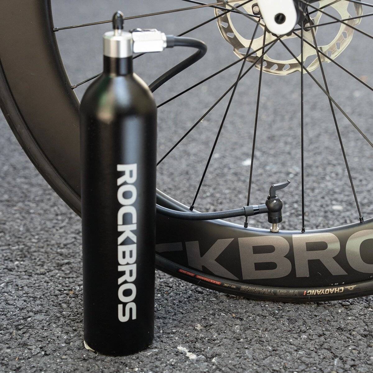 Rockbros Tubeless Bandenpomp 200 PSI 1,2 l - Zwart-4