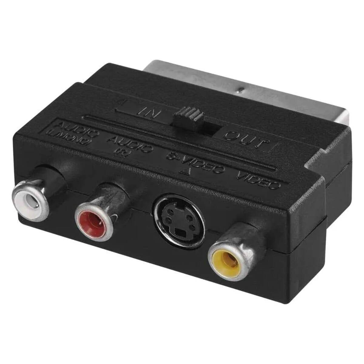 Emos Scart Adapter - 3x RCA + SVHS (S-Video) naar SCART - AV Adapter - Composiet - Zwart-0