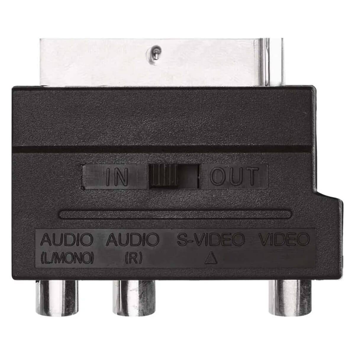 Emos Scart Adapter - 3x RCA + SVHS (S-Video) naar SCART - AV Adapter - Composiet - Zwart-1